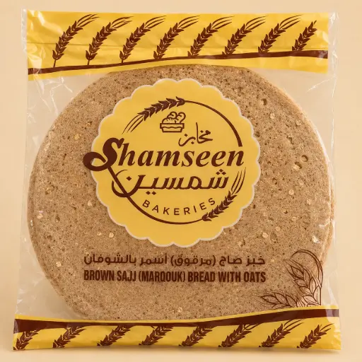 Brown Saj Flatbread (Marqooq) with Oats